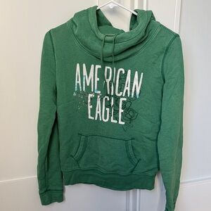 American Eagle Outfitters Green Cowl Neck Hoodie, Size Small